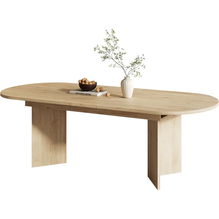 Esstisch ausziehbar 180cm×90cm×75cm in Eiche-Optik – moderner MDF-Esstisch mit abgerundeten Ecken – Bild 7