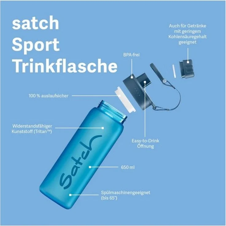 Satch Trinkflasche Sport Trinkflasche, auslaufsicher und kohlensäuregeeignet – Bild 1