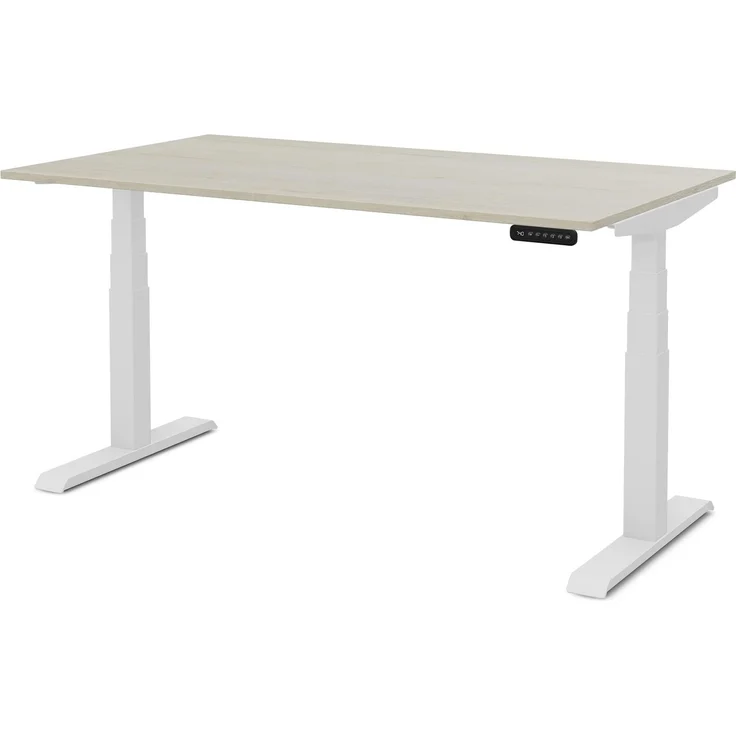 ASSMANN Elektrisch höhenverstellbarer Kinderschreibtisch JUNIOR 120x70cm Eiche Polar Signalweiß Metall Holz – Bild 1