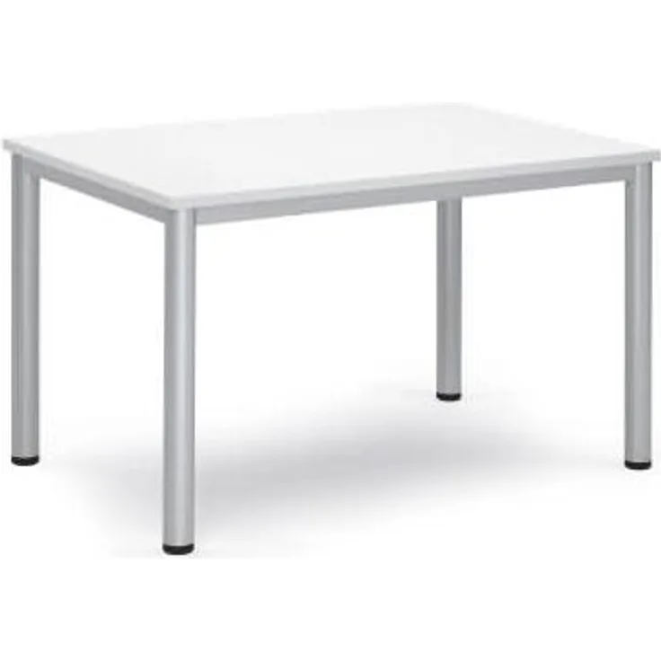 Soennecken Besprechungstisch 120x80x72cm Gestell silber Platte weiß