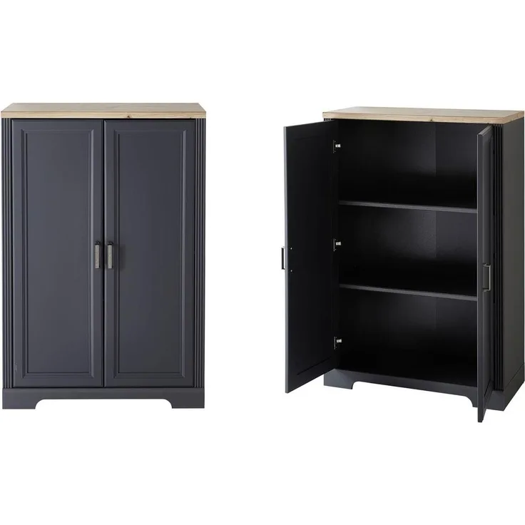 Arbeitszimmer-Set JASMIN 5-teilig in graphit grau Artisan Eiche