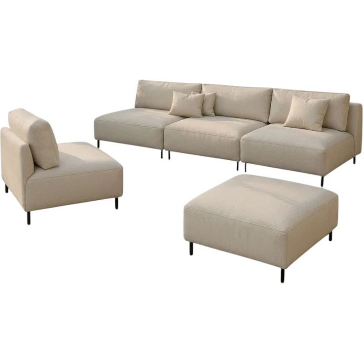 Garten Lounge Set SUN – Outdoor Möbel Set mit Sofa, Sessel und Hocker, UV-beständig und wasserabweisend – Bild 2