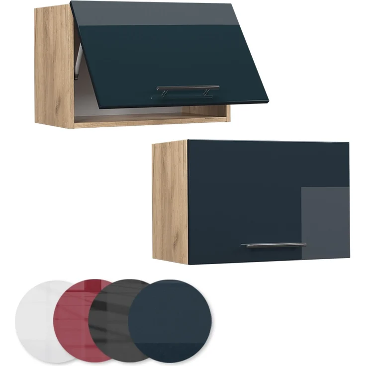 Hängeschrank Fame-Line Dunkelblau Hochglanz 60 cm Flach Vicco – Bild 5