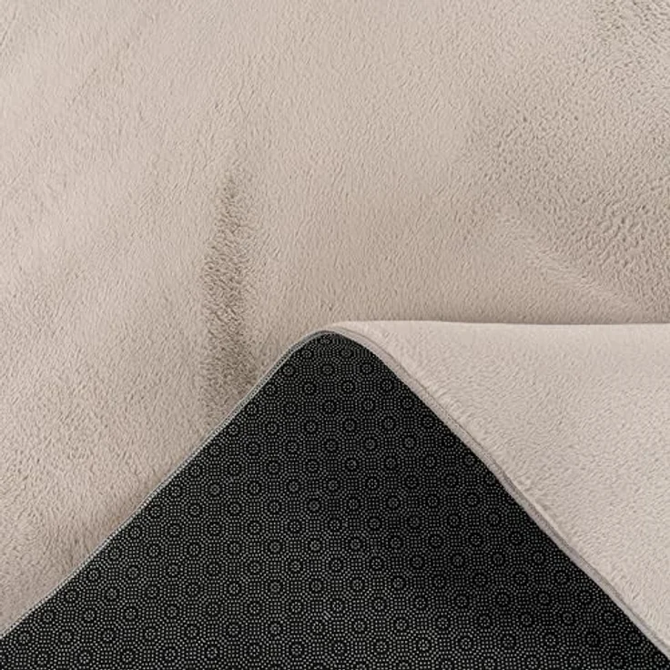 Paco Home Hochflor Teppich Wohnzimmer Flauschig Fellteppich Kunstfell Plüsch Shaggy Weich Fellimitat, Grösse:80x150 cm, Farbe:Beige – Bild 6