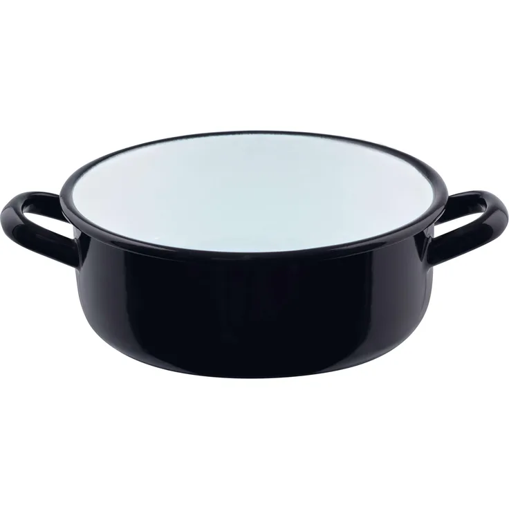 Riess Kasserolle Classic Schwarz Emaille 18 cm 1,5 l