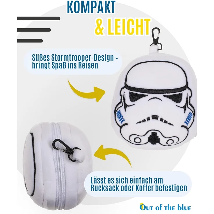 Plüsch Reisekissen für Kinder mit Augenmaske verschiedene Ausführungen 2in1 Stormtrooper – Bild 4