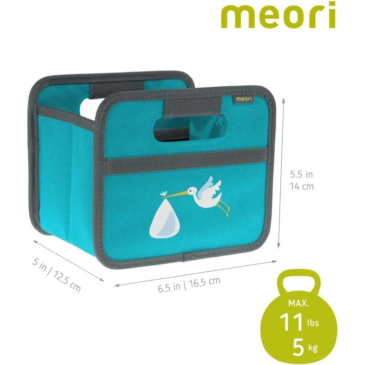 Meori - Faltbox Mini Aufbewahrungsbox Klappbox Storch A100317 – Bild 3
