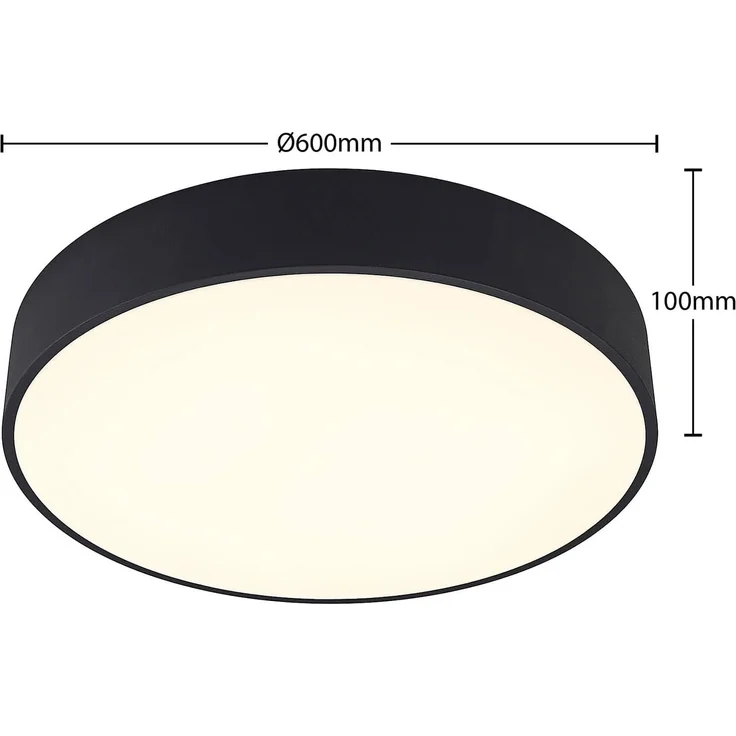Arcchio LED Deckenleuchte Noabelle, dimmbar, LED-Leuchtmittel fest verbaut, Farbwechsel warmweiß / tageslicht, Modern, Metall, Acryl, Schwarz, weiß, 1 flammig, inkl. Leuchtmittel – Bild 5