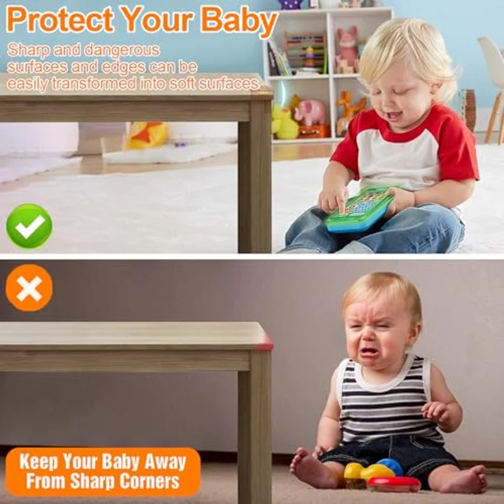 HoneyHolly Kantenschutz Baby Eckenschutz Baby Eckenschutz Kantenschutz Selbstklebend Transparent kindersicherung Tischkantenschutz Eckschutzkanten Baby Mit Verbessertem Superkleber 14 Stücks – Bild 7