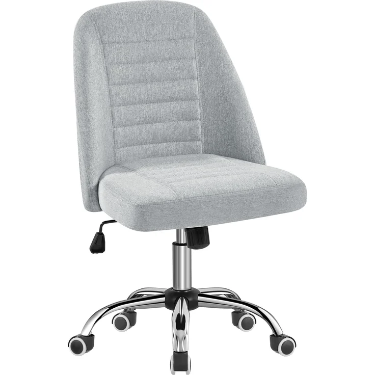 Yaheetech Bürostuhl Schreibtischstuhl Ergonomisch Gepolstert Stoff Drehstuhl mit Rollen Arbeitshocker ohne Armlehne Chefsessel höhenverstellbar