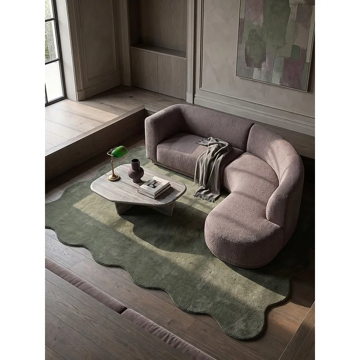 KADIMA DESIGN Teppich TIRSO Hochflorteppich Waldgrün 140x200 Uni Polyester Antirutsch, Rechteckig, Höhe: 18 mm, Trittschalldämmend, Strapazierfähig, Fußbodenheizung geeignet