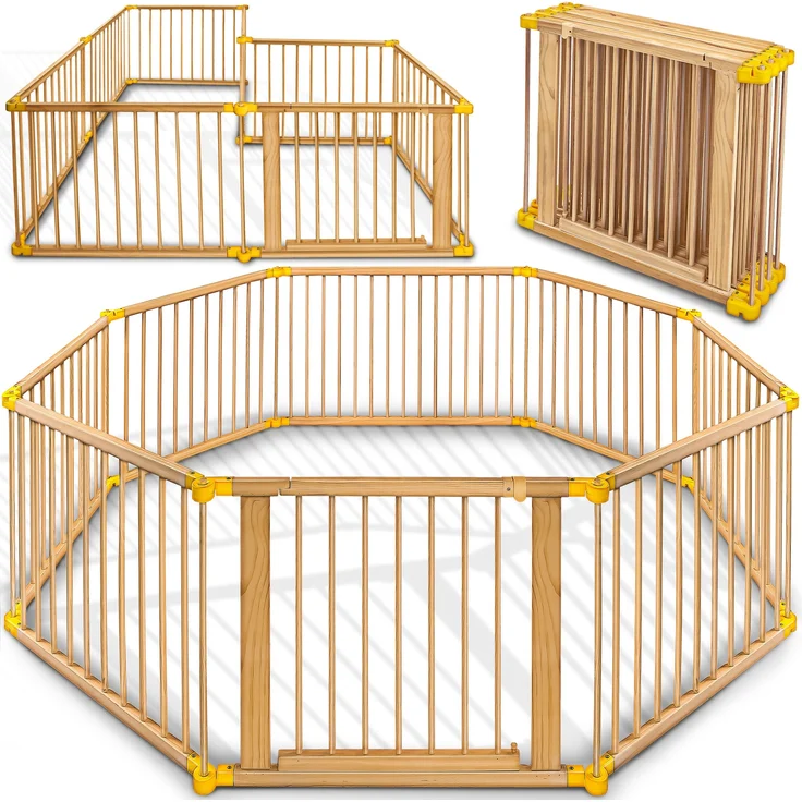 KIDUKU® Laufgitter 7,2M inklusive Tür Baby Laufstall Absperrgitter – Bild 1