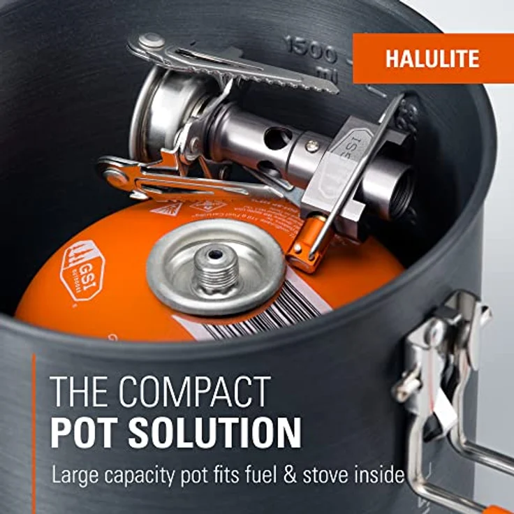 GSI Outdoors Halulite Topf Aluminium 1 8 l Grau Orange Aluminium – Bild 3