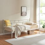 en.casa 'Granada' Metallbett, Weiß, 90x200 cm