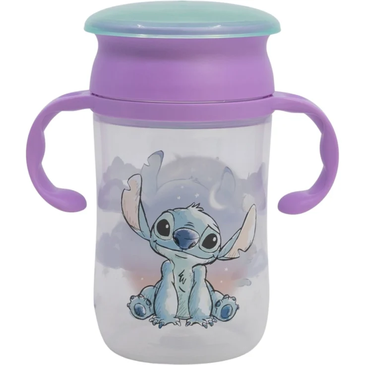 Disney Stitch Trinklernbecher 395 ml – 360° Becher mit Griffen und Deckel – Bild 1