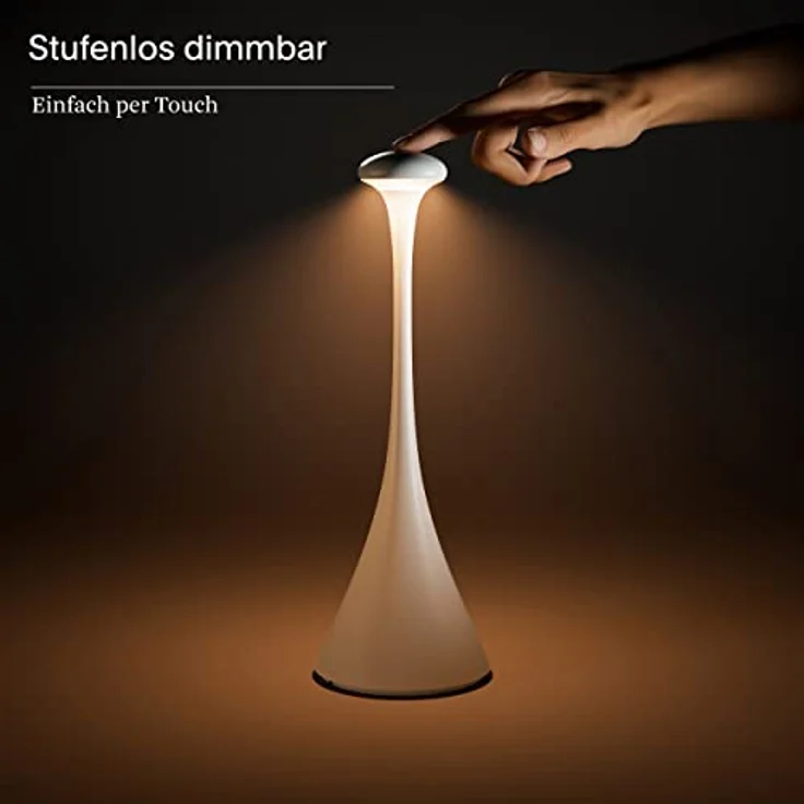 SIGOR LED Tischleuchte Akku-Tischleuchte NUDROP graphitgrau, Dimmbar, LED fest integriert, Warmweiß – Bild 5