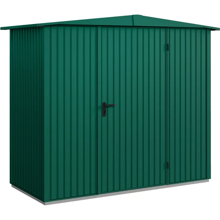 Hörmann Ecostar Metall-Gerätehaus Trend mit Satteldach Typ 1, 108x238 cm , moosgrün, 2,6 m²,1-flüglige Tür