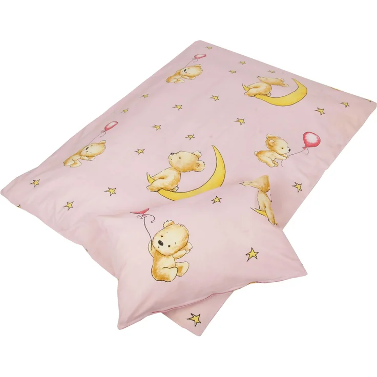 Kinder Betten-Set inkl. Bettwäsche 100x135cm / 40x60cm Bärchen Rosa – Bild 1
