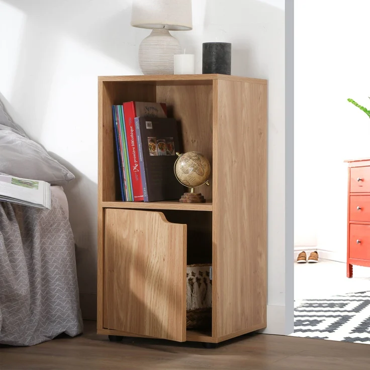 Casâme Nachttisch mit 2 Fächern im Holzdekor mit 1 Tür - Holz – Bild 2