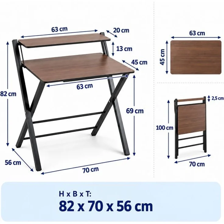 Relaxdays Klappbarer Schreibtisch Monitoraufsatz – Bild 4
