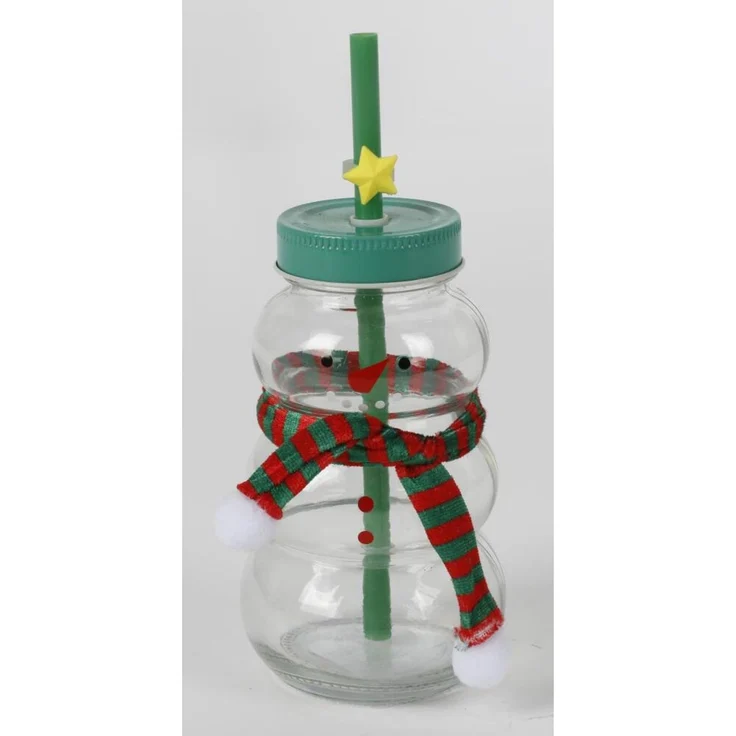 Trinkglas +Strohhalm Weihnachten Advent Gläser Getränk Geschirr Punsch Tee Bowle – Bild 2