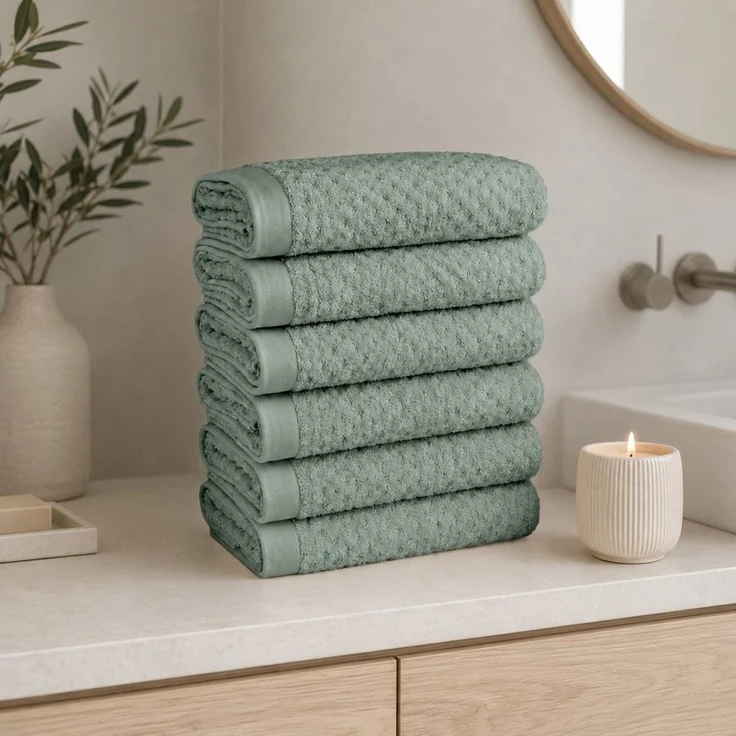 OTTO home Handtücher Corrin, 6 Premium Handtücher, 500 gr/m², 50x100cm, Frottier (6-St), 100% Baumwolle, mit Struktur, weich, uni, 5 Jahre Garantie – Bild 2