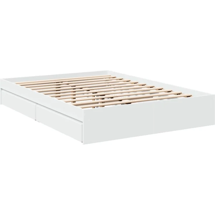 vidaXL Bettgestell mit Schubladen Weiß 140x200 cm Holzwerkstoff 3280657 – Bild 6