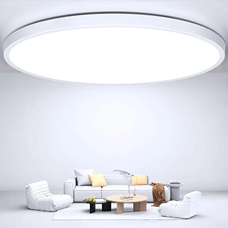 Deckenlampe Led Deckenleuchte Flach Rund - Ø30CM 24W 6500K 2400LM Kaltweiß Modern Küchenlampe Badlampe Led Deckenlampe Wohnzimmer Lampe Decke für Küche Schlafzimmer Badezimmer Kinderzimmer Flur Keller – Bild 2