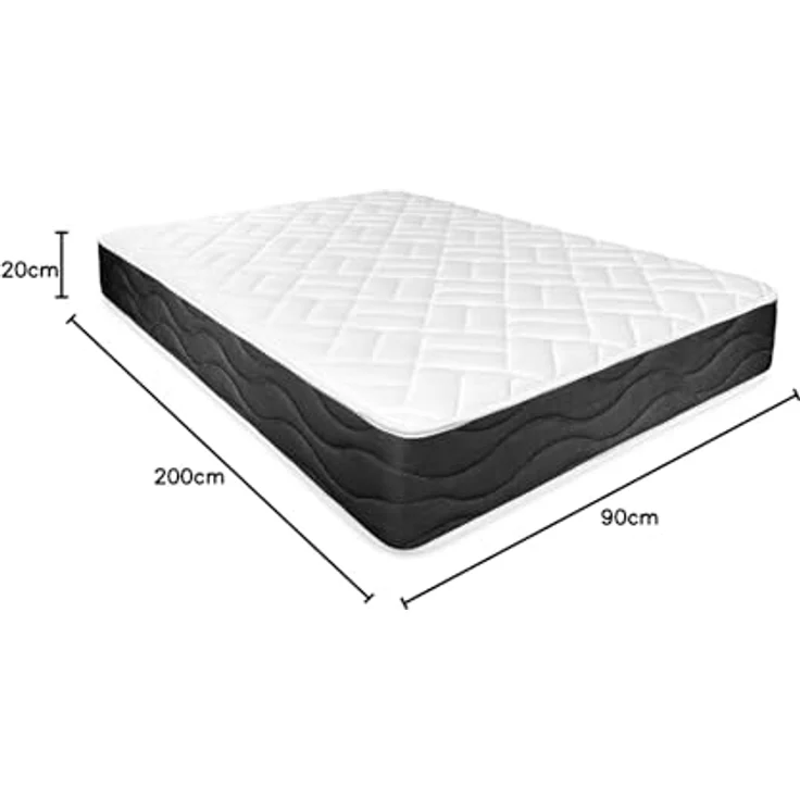 Somnia Descanso Viskoelastische Matratze Bombay, wendbar, ergonomisch, optimaler Komfort und Härte, milbendicht, antibakteriell und hypoallergen, 90x200 cm – Bild 4
