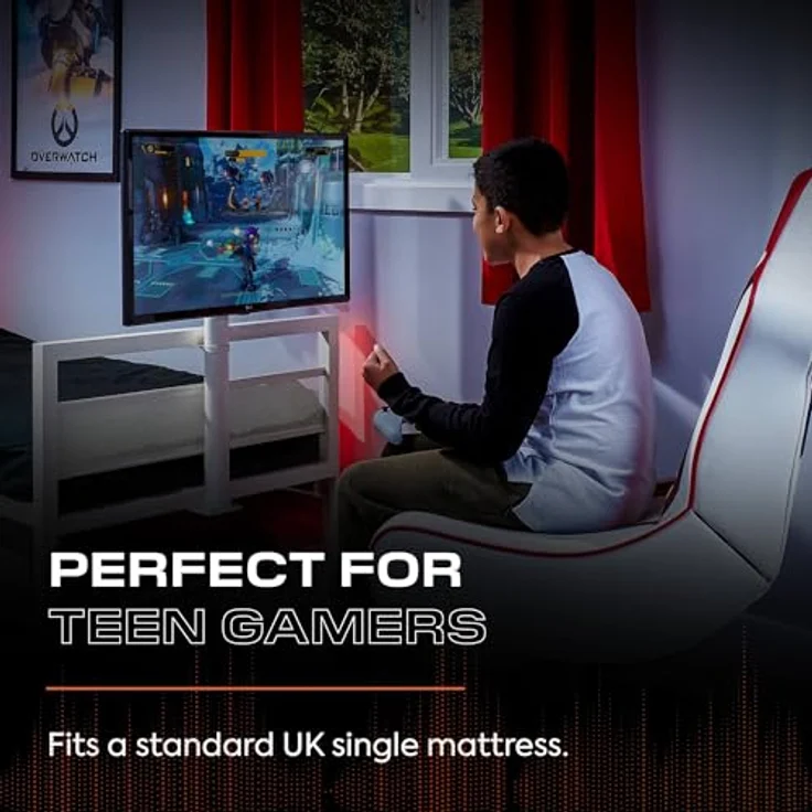 X Rocker Multimediabett Basecamp Gaming Metall Bett mit TV-Halterung für Kinder & Jugendliche – Bild 7