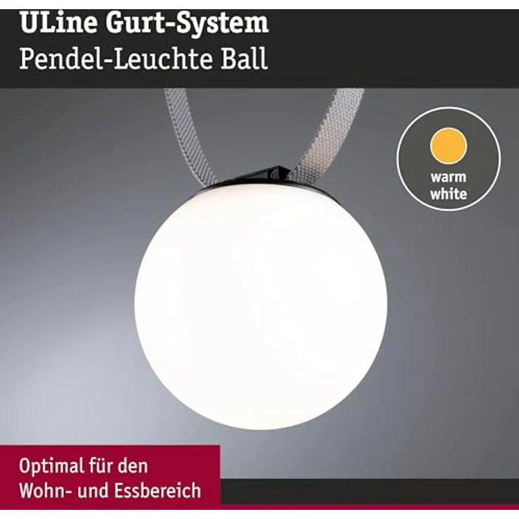 Paulmann LED Pendelleuchte Ball Uline 8W, schwarz, warmweißes Licht, Ø 15 cm, hohe Farbwiedergabe CRI>90 – Bild 2