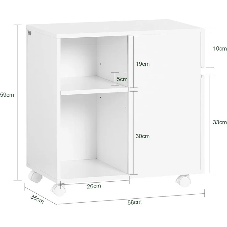 SoBuy ASK05-W Schubladenschrank Büro, MDF, Lackiert, Weiß, 45 x 59 x 45 cm – Bild 3