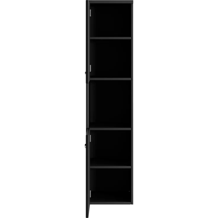 Badplaats Badezimmerschrank Montreal 30 x 30 x 131 cm Schwarz Matt - Hoch Badschrank Mit 2 Türen – Bild 4