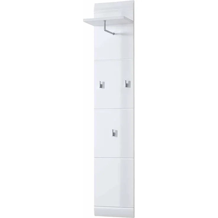 Garderobenpaneel Almeria / GW-Adana, Holzwerkstoff, Weiß, 30 x 152 x 23 cm