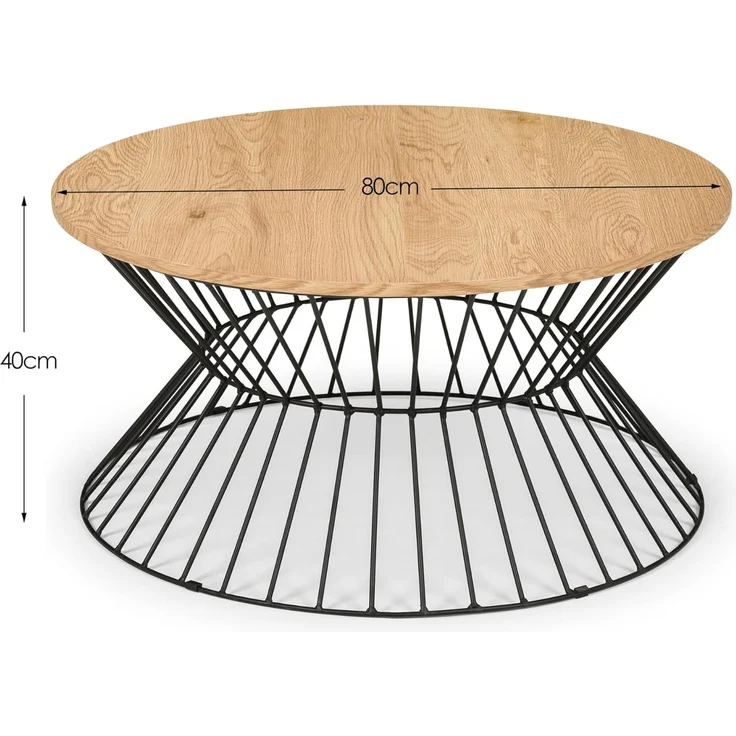 Julian Bowen Jersey Couchtisch, Eiche/Schwarz – Bild 5