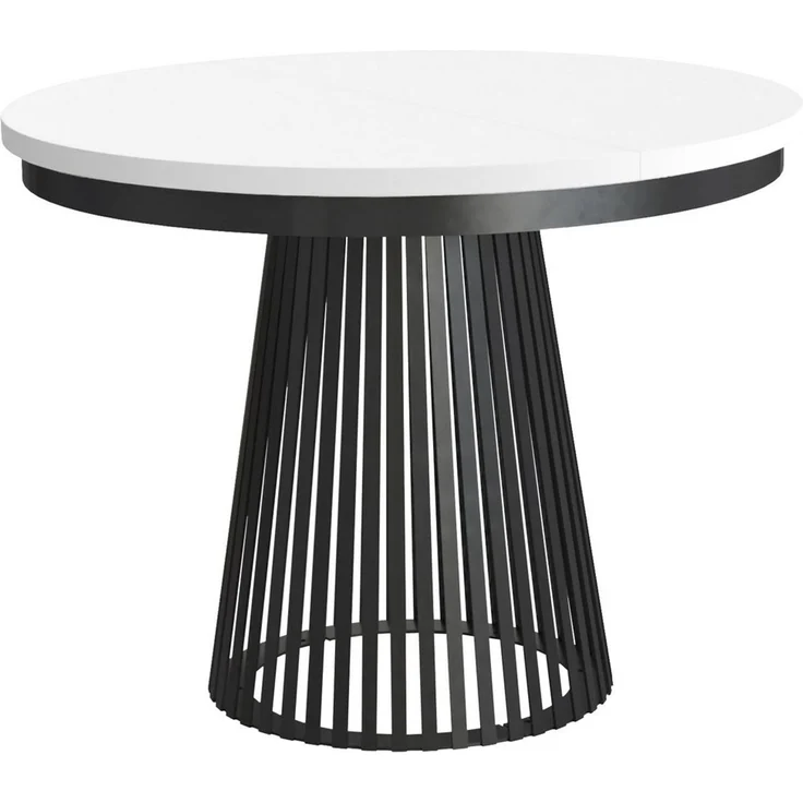 Beautysofa Esstisch Lumi im Loft-Stil, ausziehbar Ø 100–180 cm (hitze- und verfärbung beständig, Metallbeinen), verschiedene Farben – Bild 2