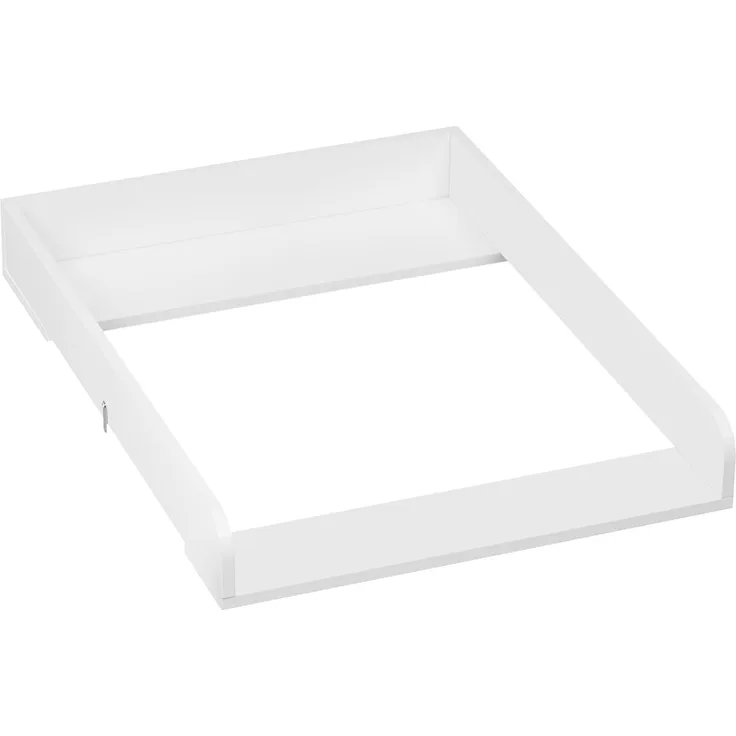 WOLTU Wickelaufsatz für Kommode mit Tiefe 48 cm, Wickelauflage aus MDF, Wickeltischaufsatz 60 x 10,5 x 80 cm, Wickelplatte Weiß, mit Seitenwänden