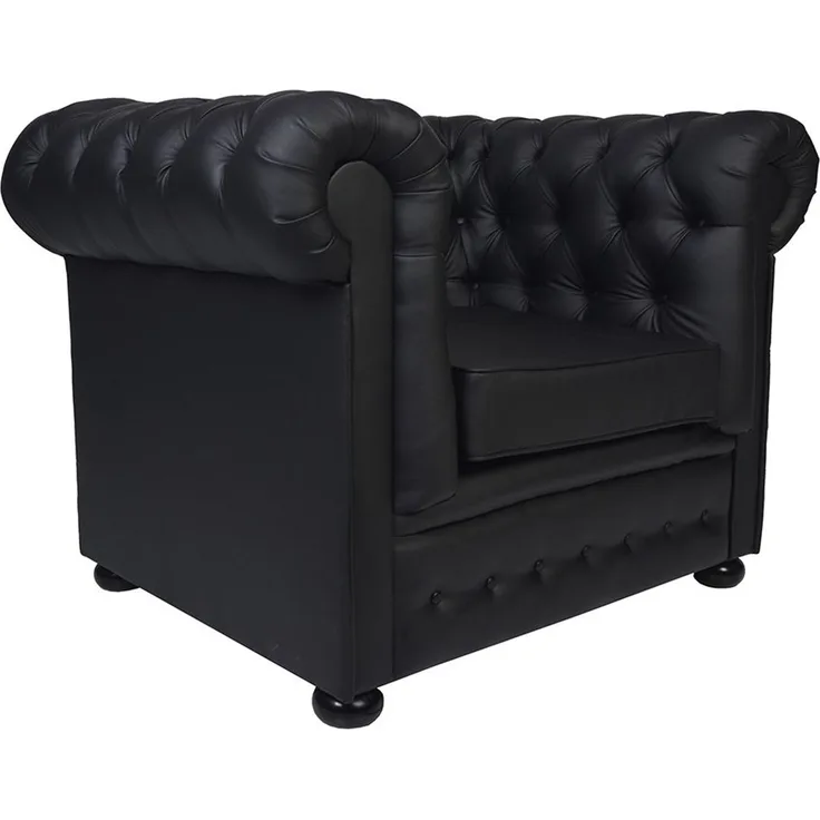 Sessel Polstersessel YELM CHESTERFIELD Massivholz Buche