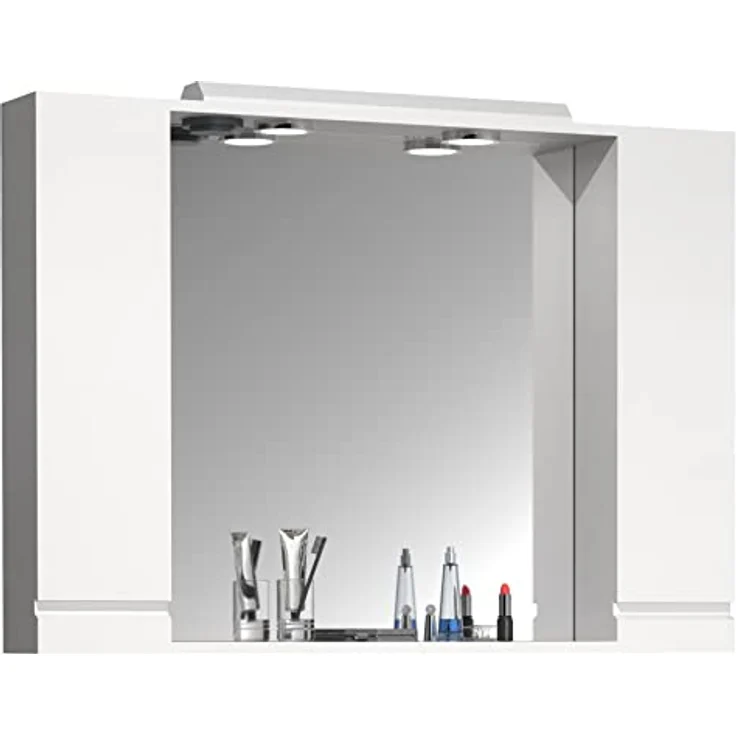 MID.YOU Mid.you Spiegelschrank, Weiß, Holzwerkstoff, 4 Fächer, erweiterbar, 100x71x14 cm, Badezimmer – Bild 1