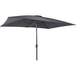 Alu Sonnenschirm 300x200 cm UV30+ rechteckig Kurbelschirm Gartenschirm steingrau