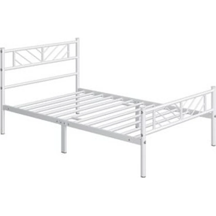 Yaheetech Metallbett, Minimalistischer Bettrahmen mit Kopfteil Gästebett mit Lattenrost – Bild 6