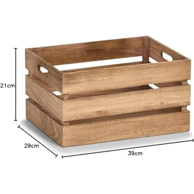 Zeller 15167 Aufbewahrungskiste "Vintage", Holz, braun, ca. 39 x 29 x 21,5 cm, Natur – Bild 5