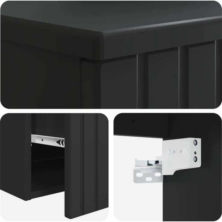 vidaXL Wandmontierter Waschbeckenunterschrank Schwarz 890573 – Bild 5