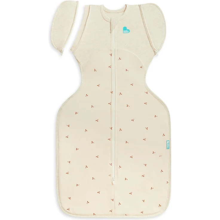 Love To Dream Wickelschlafsack, mittelgroß (6–8,5 kg) – Twigs Oatmeal | Bequeme Passform mit abnehmbaren Flügeln | 1,5 Tog | Ganzjährige Nutzung | Maschinenwaschbar & Doppelreißverschluss
