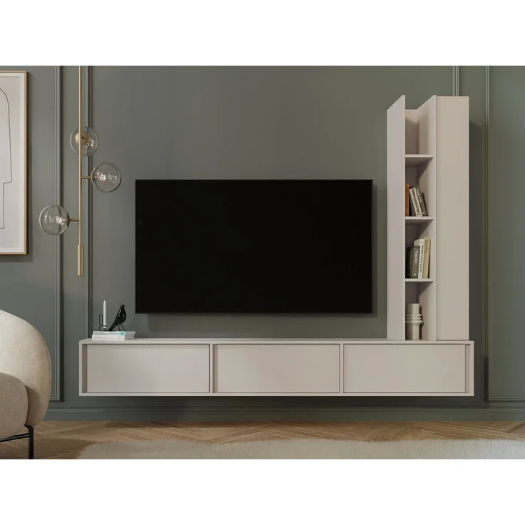 Beautysofa TV-Schrank VERO 230 cm TV-Lowboard (grifflos, Japandi-Stil) hängend oder stehend – Bild 4