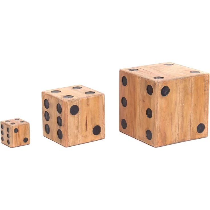 CREEDWOOD Hocker HOLZ WÜRFEL "GAME 35", Massivholz, 35cm, Blumenhocker Würfel Optik – Bild 5