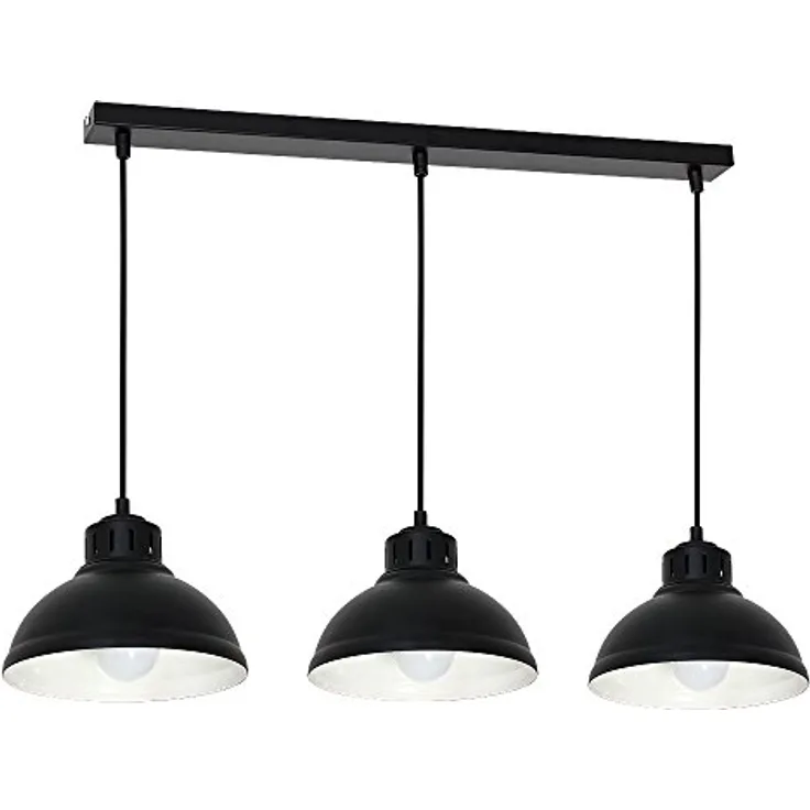 BSD Sven black 3-flammige Pendelleuchte, Deckenlampe im Kronleuchter-Stil, schwarz