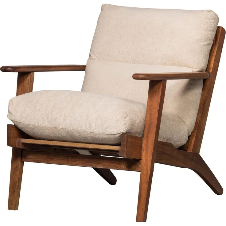 BePureHome Sessel Houston aus Boucle-Stoff, Natur, 71 x 71 x 86 cm