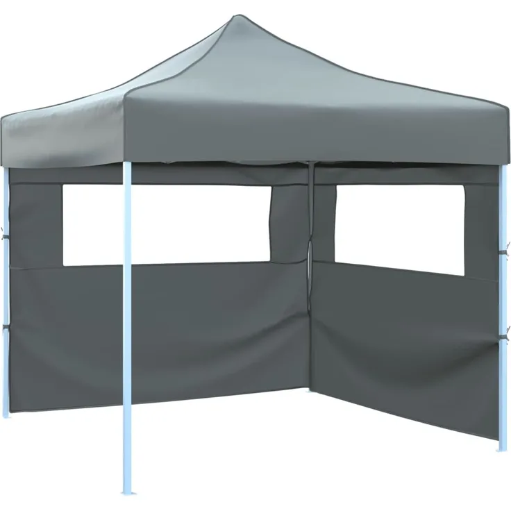 Faltzelt Partyzelt Pop-Up, Pavillon mit 2 Seitenwänden 3 x 3 m Anthrazit