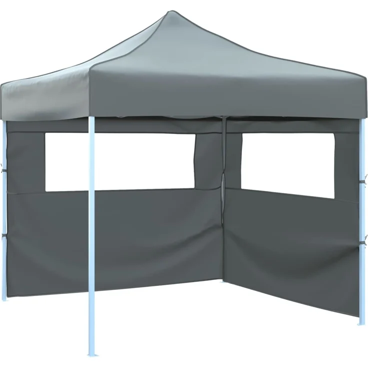 Faltzelt Partyzelt Pop-Up, Pavillon mit 2 Seitenwänden 3 x 3 m Anthrazit – Bild 1